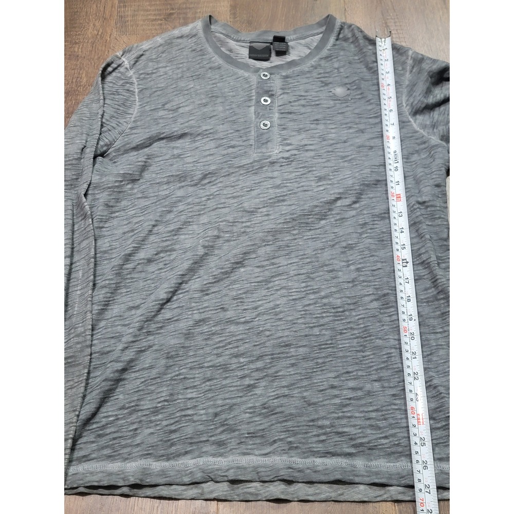 Harley-Davidson Black Label Gray Slub Knit LongSleeve Henley Mens 2XL 97924-16VM